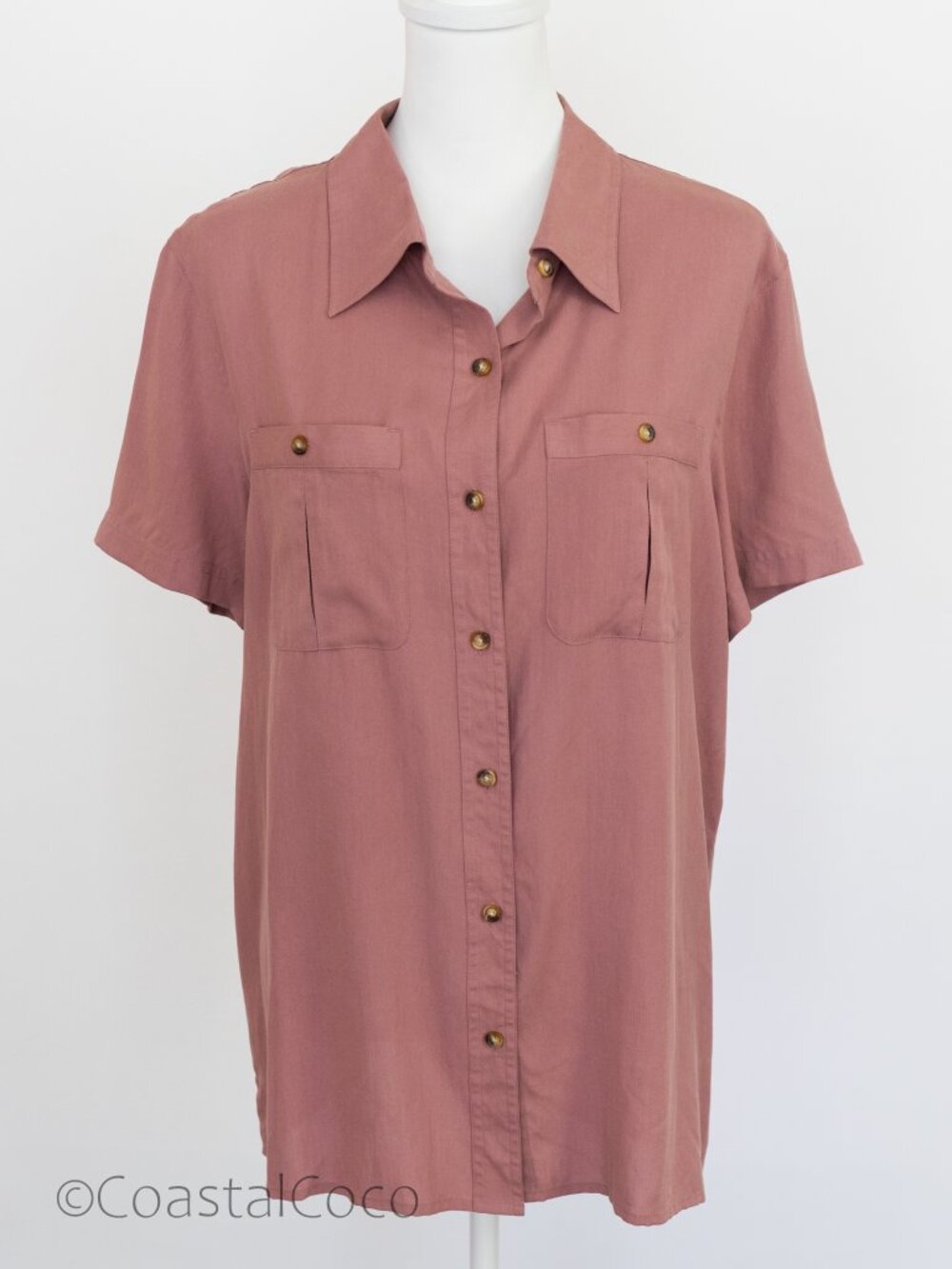 Orvis Large Button Up Top 100% Silk Short Sleeve Casual Gorpcore Utility Safari